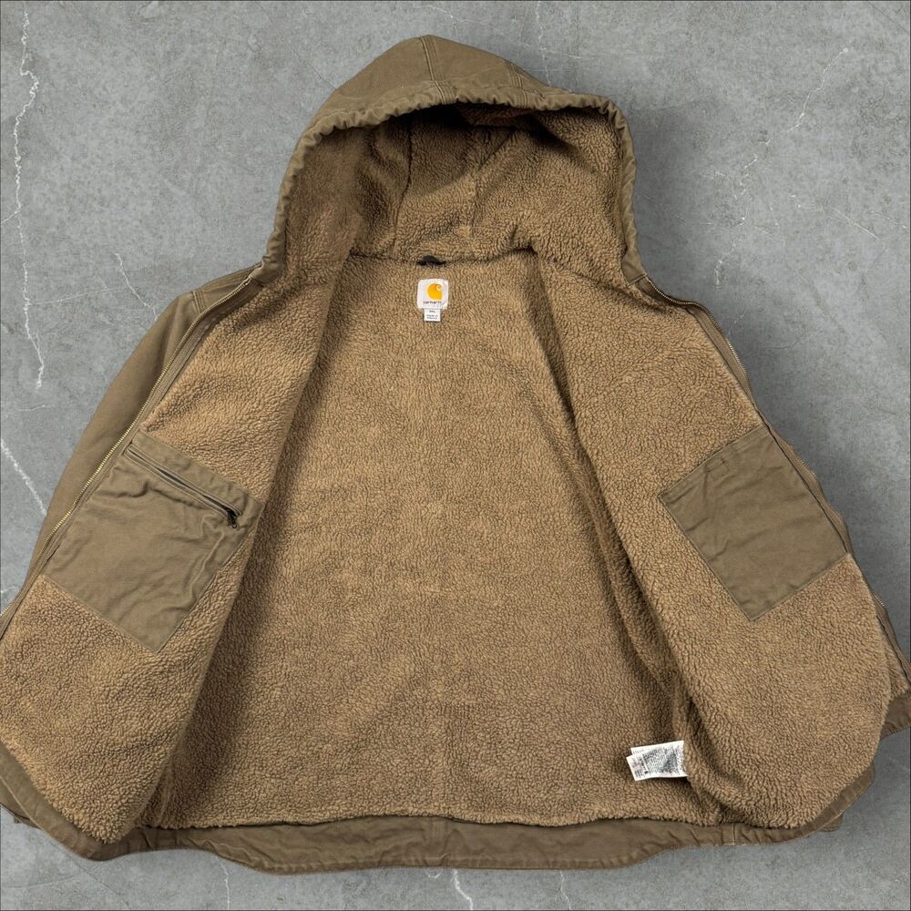 Vintage Carhartt J141 LBR Hooded Detroit Sierra Sherpa Lined Jacket EUC! - 2XL - Picture 4 of 6